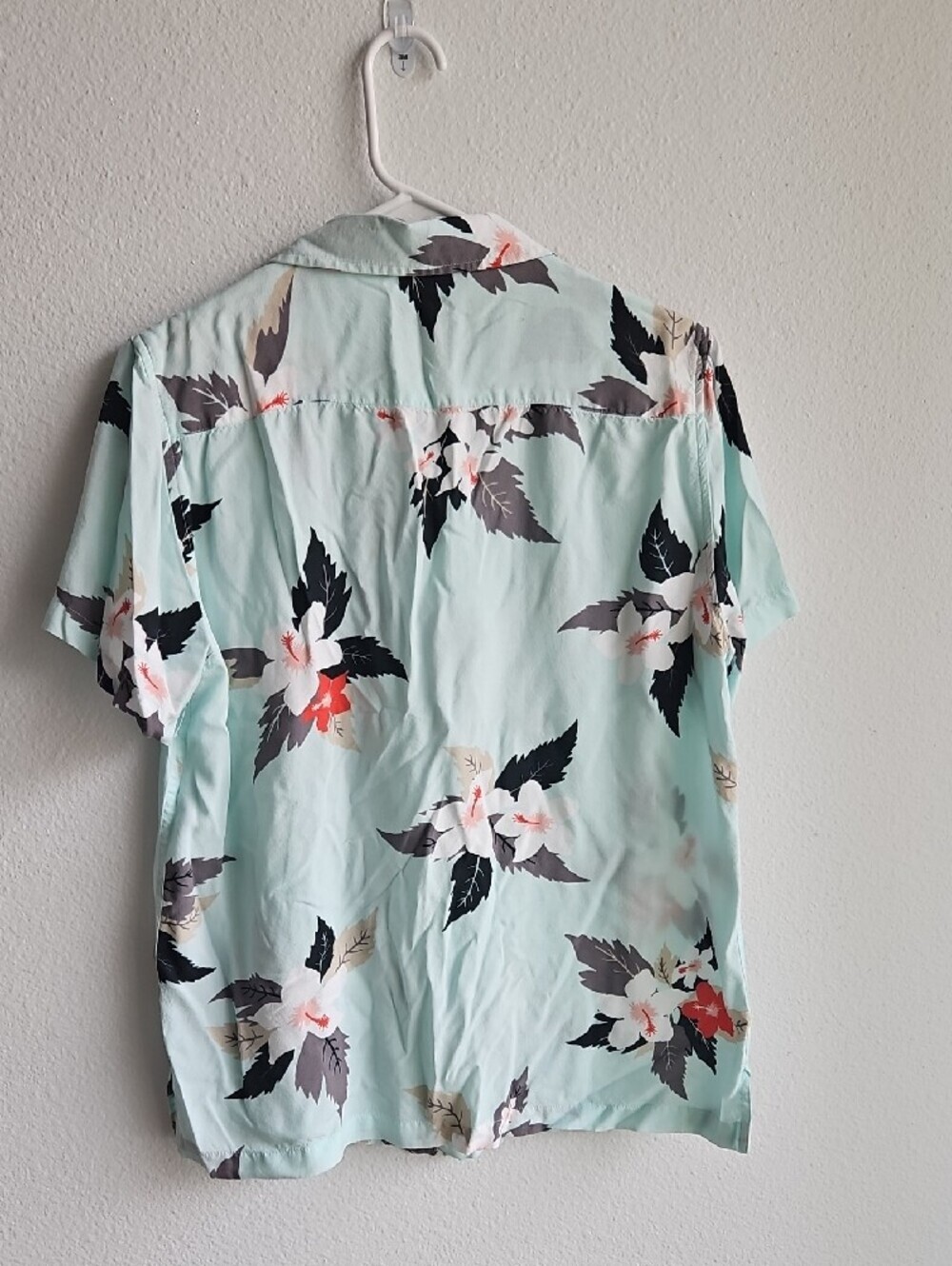 Eight Avenue Men’s Mint Green Floral Button-Down Short-Sleeve Shirt Medium - Picture 5 of 7